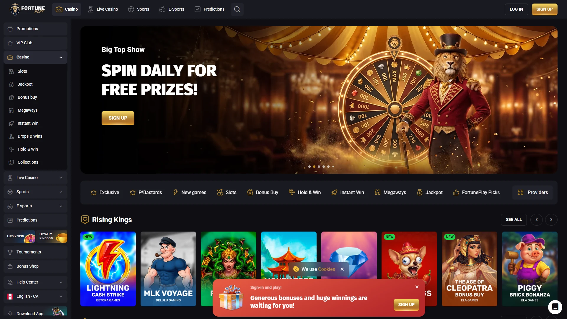 Fortune Play homepage
